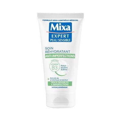 Mixa Soin Anti-Imperfection Très Hydatant 2 en 1 Peau Sensible, 50ml