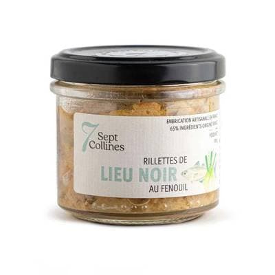Sept Collines Rillettes de lieu noir au fenouil - Conserverie Artisanale, 100g