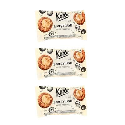 Koro Energy Ball à la noisette salée bio, Lot de 3x30g