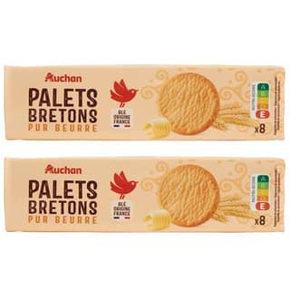 Auchan Palets bretons pur beurre, Lot de 2x125g