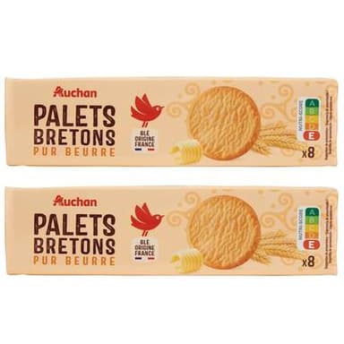 Auchan Palets bretons pur beurre, Lot de 2x125g