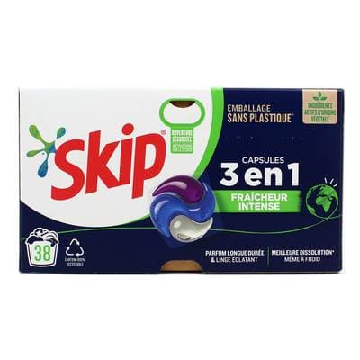 Skip Lessive Capsule 3-en-1 Fraîcheur Intense, 38 capsules