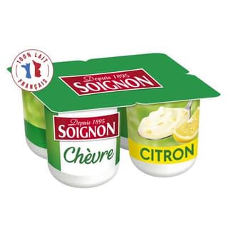 Soignon Yaourt citron au lait de chèvre, 4x125g