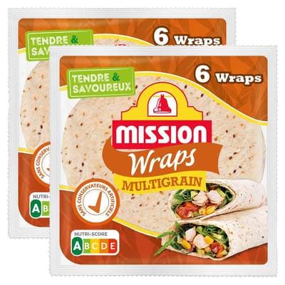 Mission 6 galettes Wraps multigrains, Lot de 2x370g