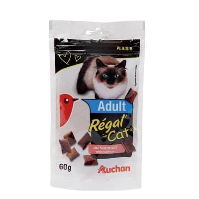 Auchan Friandises Régal'cat saveur saumon pour chat adulte, 60g