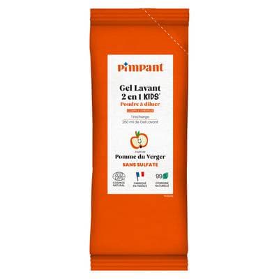 Pimpant Gel lavant Kids 2-en-1 pomme poudre, 1 recharge
