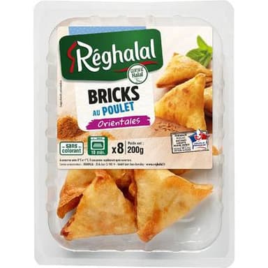 Reghalal Bricks au Poulet Oriental - Halal, 8 bricks - 200g