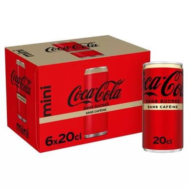 Coca-Cola Mini Coca-Cola Sans Sucres Sans caféine, 6x20cl