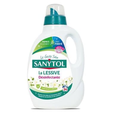 Sanytol Lessive liquide Désinfectante - Fraîcheur Florale, 1,7L