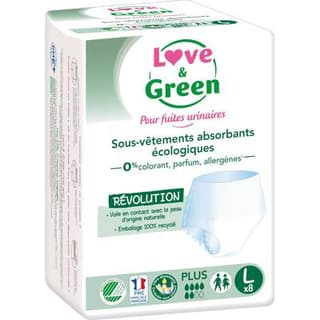 Love & Green Culottes fuites urinaires Taille L, 8 culottes