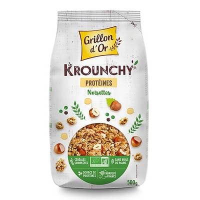 Grillon Or Krounchy Muesli Noisettes Proteines Bio, 500g