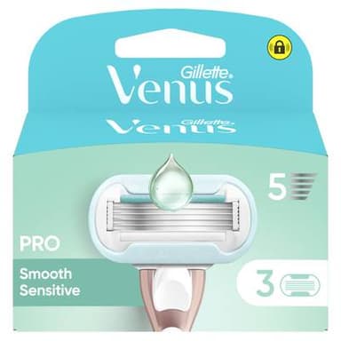 Gillette Venus Lames de rasoir Pro Smooth Sensitive Comfort Glide, 3 lames