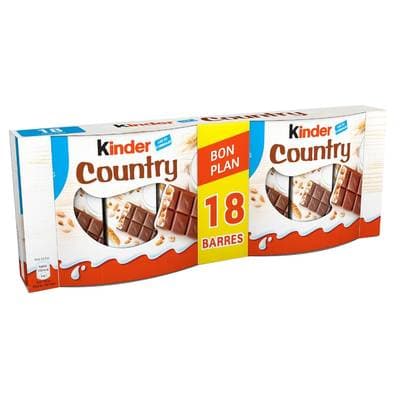 Kinder Country Barres Chocolatées Céréales, 18 barres - 423g