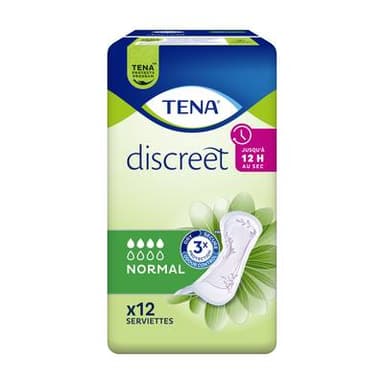 Tena Lady Serviettes incontinence Discreet normales micro protex, 12  serviettes
