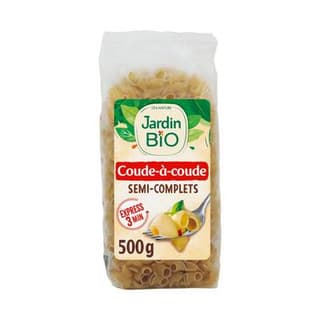 Jardin Bio Etic Pâtes Coudes à Coudes semi Complètes Cuisson Express Bio, 500g