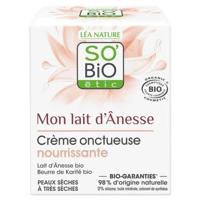 SO'BiO étic Crème onctueuse nourrissante Mon lait d'Ânesse Bio, 50ml