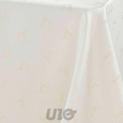 3574387233322 - Douceur D Interieur - Nappe rectangle Jacquard Fils metalises les rennes naturel/ Or