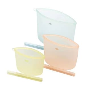 Dotz sacs de conservation réutilisables en silicone platine Lemon, Melon, Teal, 3 pièces