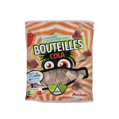 Auchan Bonbons gélifiés piquants bouteilles cola, 175g