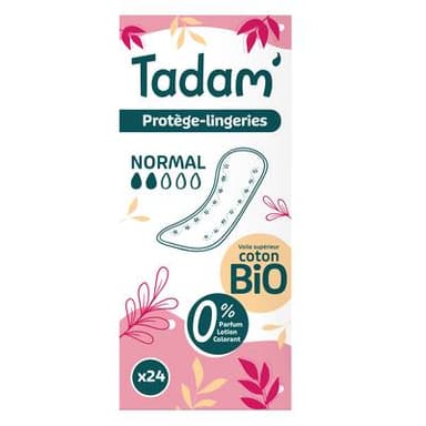 Tadam Protège-slips Normal - dermo-sensitives non irritants et respectent votre corps, 24 pièces