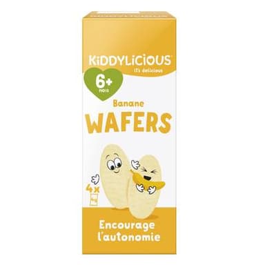 Kiddylicious Gaufrettes Banane bébé dès 6 mois, 48g