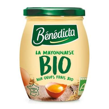 Bénédicta Mayonnaise aux œufs frais bio en bocal, 260g