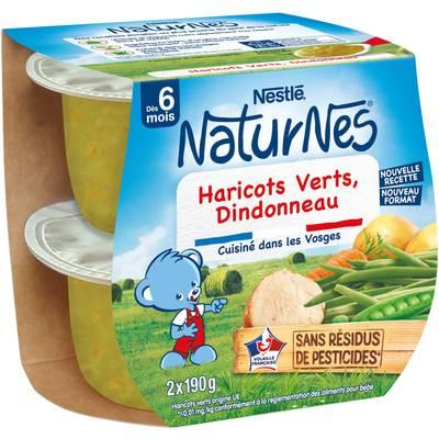 Nestlé - Naturnes - Haricots Verts Dindonneau Coupelles Bébé Dès 6 mois