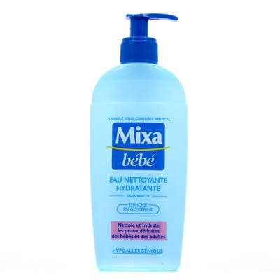 Mixa Bébé Eau nettoyante hydratante sans rinçage, 250ml