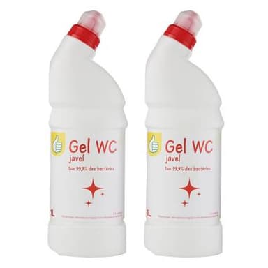 Pouce Gel WC avec javel, Lot de 2x1L