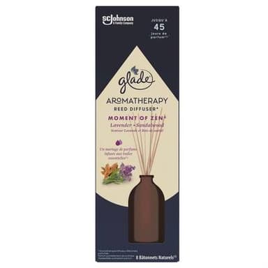 Glade Désodorisant Bâtonnets Lavande et Bois de santal Moment of Zen Aromatherapy, 380ml