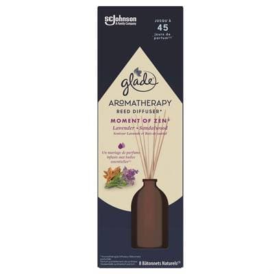 Glade Désodorisant Bâtonnets Lavande et Bois de santal Moment of Zen Aromatherapy, 380ml