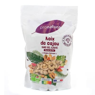 Pronatura Noix de cajou bio sans sel ajouté, 1Kg