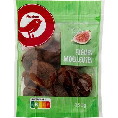 Auchan Figues Moelleuses Séchées, 250g