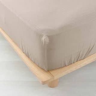 Douceur D Interieur Drap housse 2 personnes gaz sable, 140 x 190  cm