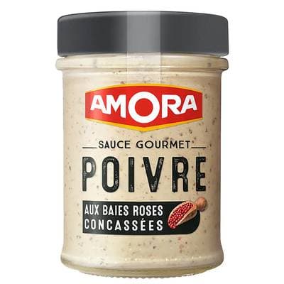 Amora auce gourmet poivre aux baies roses concassées en bocal, 188g