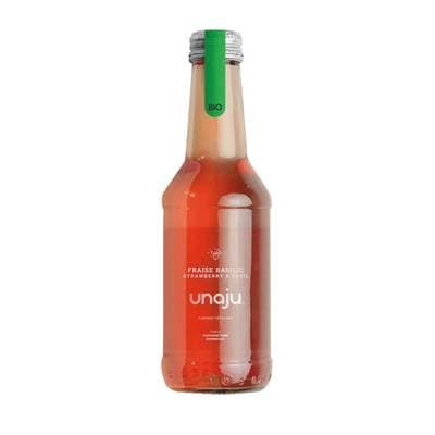 Unaju Fraise basilic bio, boisson pétillante, 25cl