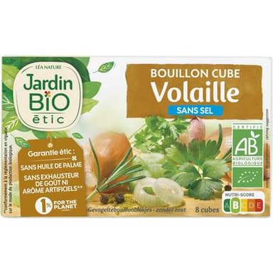 Jardin Bio Etic Bouillon Cube Volaille sans sel Bio, 8x9g