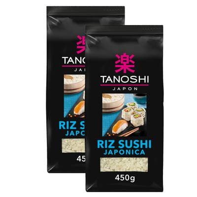 Tanoshi - Japon Riz pour sushi Japonica, Lot de 2x450g