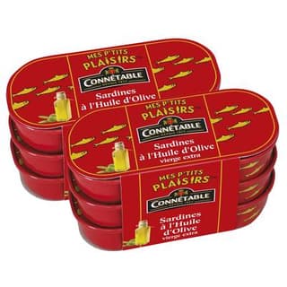 Connetable Sardines à l'Huile d'Olive Vierge Extra en conserve, Lot de 2x3x55g