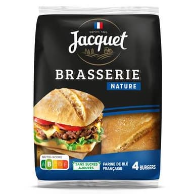 Jacquet Pain Burger Brasserie, 4 buns - 330g