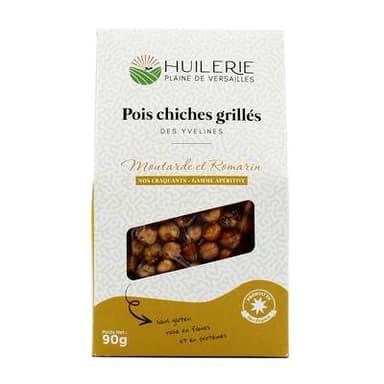 Huilerie Plaine de Versailles Pois Chiches grillés à la Moutarde et au Romarin cultivé dans les Yvelines, 90g