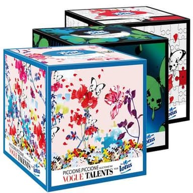 Lotus Mouchoirs blancs boîte cubique, Lot de 3x48 mouchoirs