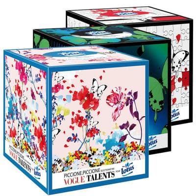 Lotus Mouchoirs blancs boîte cubique, Lot de 3x48 mouchoirs