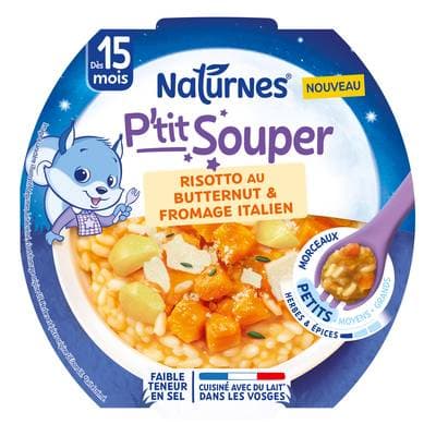 Naturnes® - P'tit Souper Risotto butternut fromage italien Assiette bébé dès 15 mois, 250g