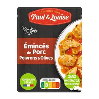 Paul & Louise - Envie du Jour Emincés de Porc Poivrons et Olives, 180g