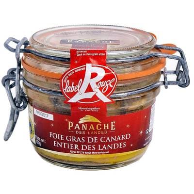 Panache Des Landes Foie gras de canard entier des Landes Label Rouge IGP en bocal 3 parts, 3 parts - 120g