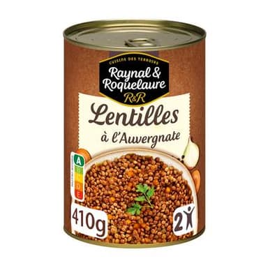 Raynal et Roquelaure Lentilles Cuisinées à l'Auvergnate, 410g
