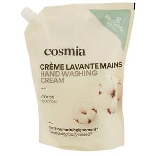 COSMIA Crème lavante mains coton recharge, 1L