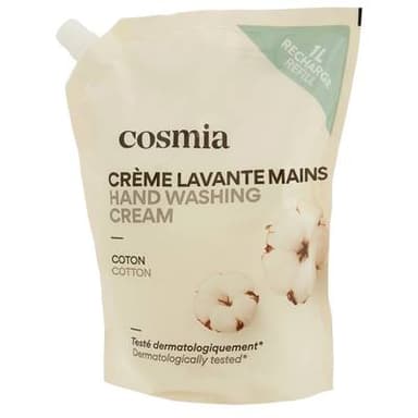 COSMIA Crème lavante mains coton recharge, 1L