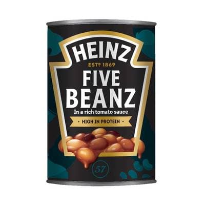 Heinz Mélange de cinq haricots cuisiné à la sauce tomate - Five Beanz in tomato sauce en conserve, 415g